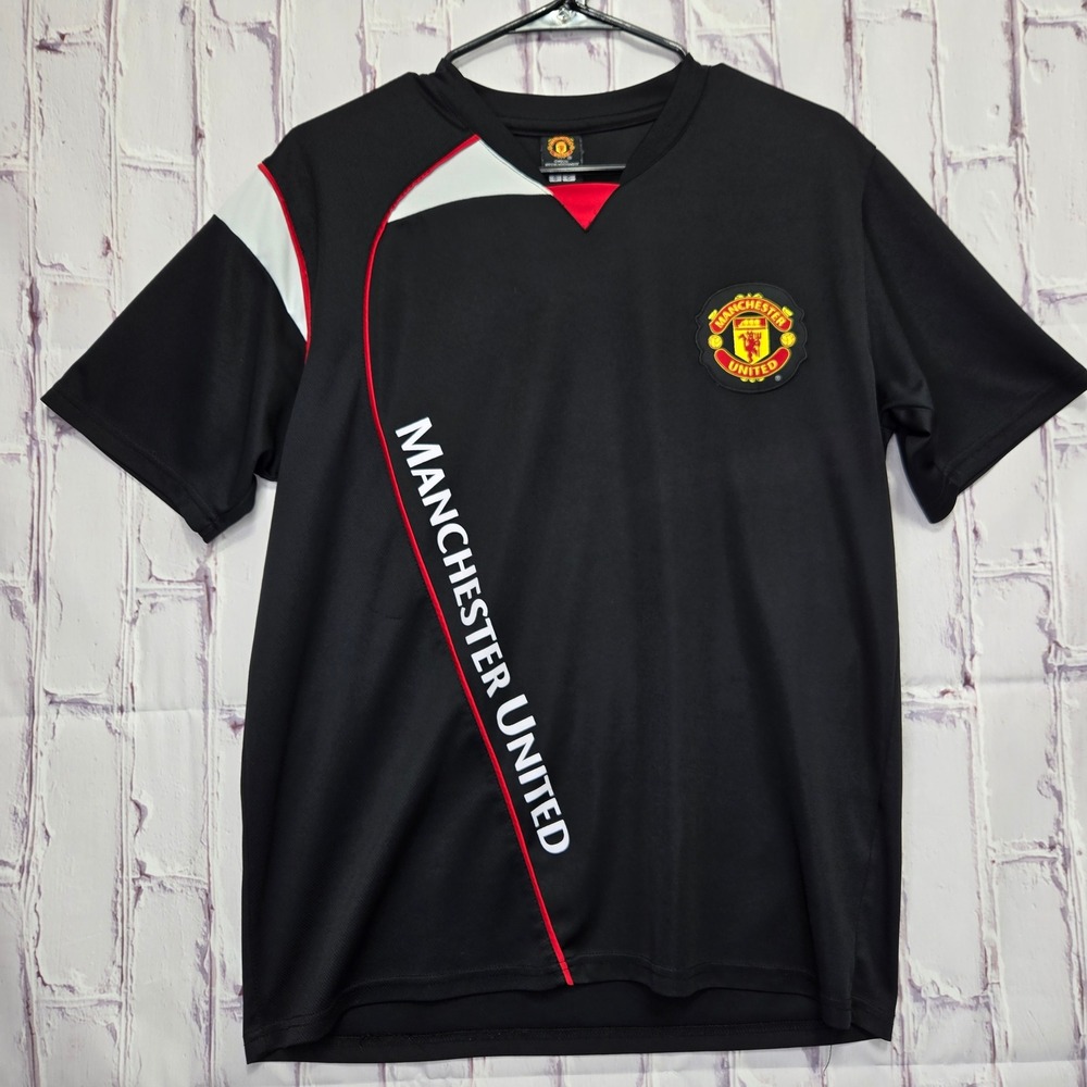 Manchester United Soccer Jersey Black Red White Official Merchandise Mens Small